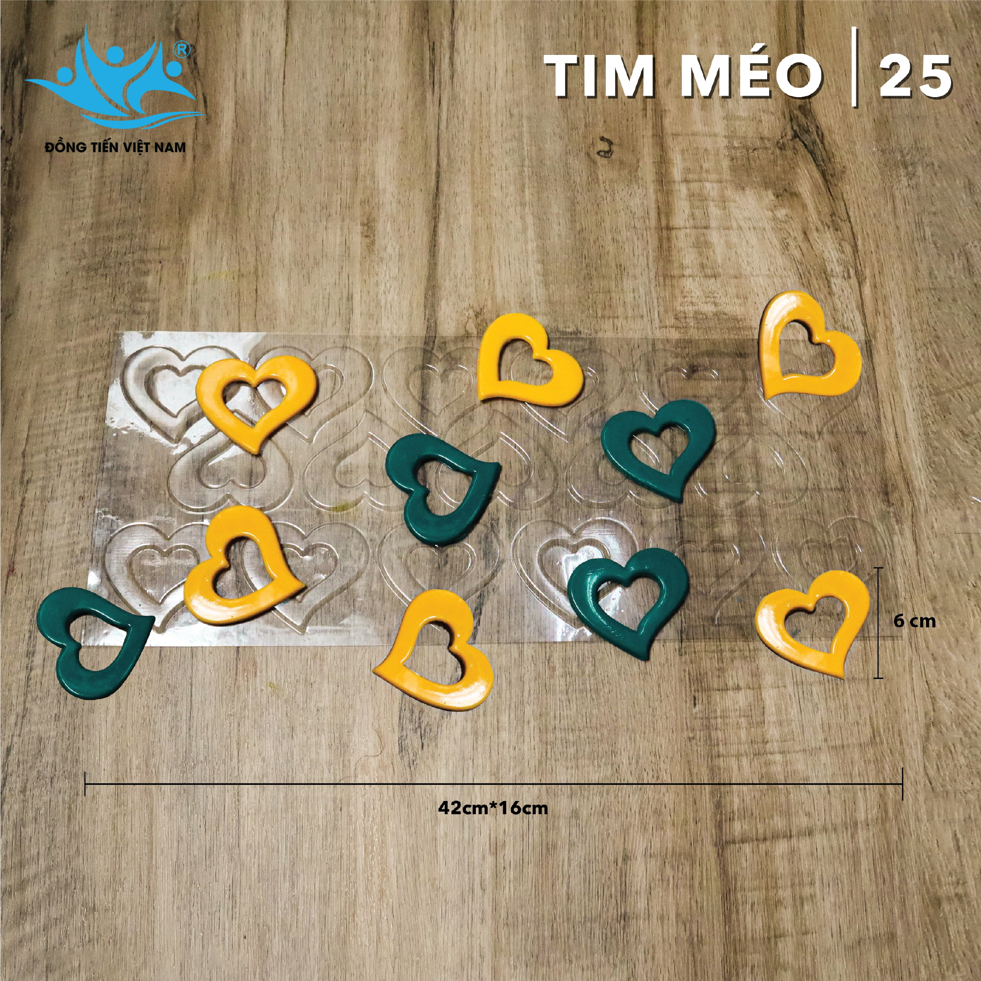 Khuôn In Socola Nhiều Lần-Tim Méo