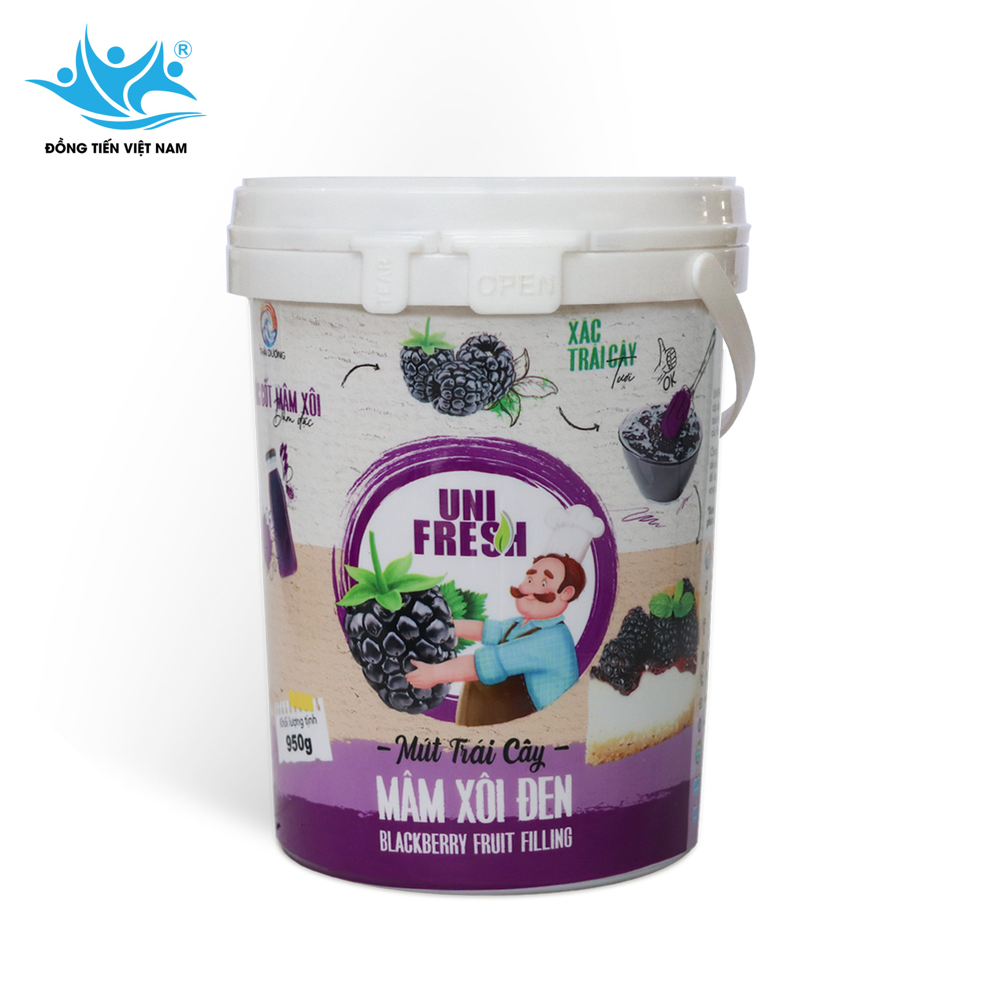 Tổng Hợp Mứt Trái Cây  Unifresh 950g-Mâm Xôi Đen